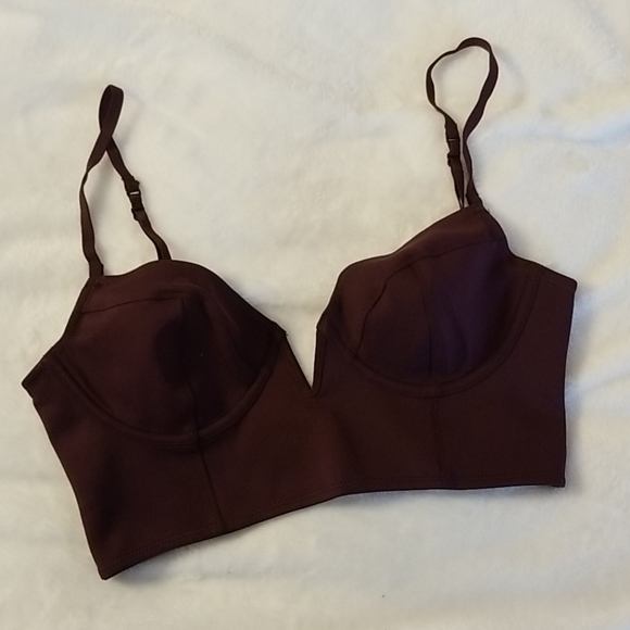 Free People Brianna Longline Underwire Neo Maroon Bra - Picture 6 of 16